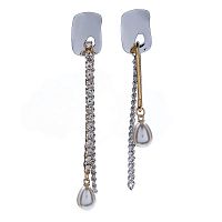 Серьги Moon Paris, Ringo Queen, асимметричные, жемчужины, кристаллы, MRQ-21.06-006 белый
