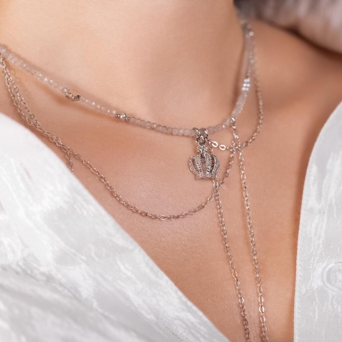 Колье Lanzerotti, Gelido, с жемчугом и лабрадоритом, LZ-25.02-035 серый фото 4