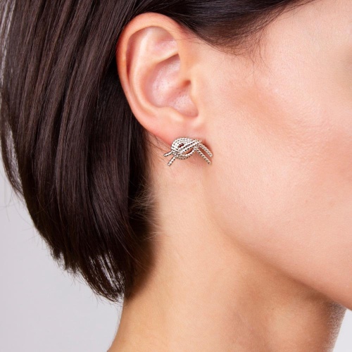 Серьги Moon Paris, Ringo, в форме узла, MR-22.04-122 серебристый фото 3