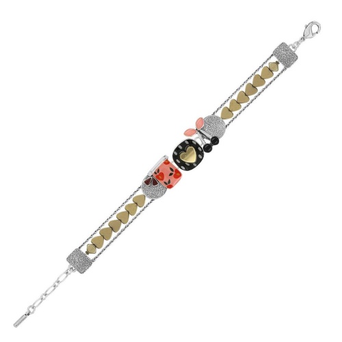 Браслет TARATATA, Kiff me, с цветной смолой и стеклянными бусинами, TT-H24-08312-105 розовый фото 2