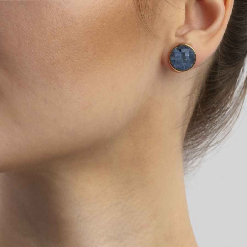 Пусеты Possebon  pearl sodalite, A1184.22 BL/G фото 2