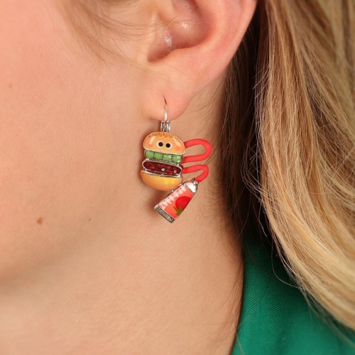 Серьги TARATATA, Ketchup, смола,блестки,микробусины,шнур,кабошон, TT-W23-08754-10M серебристый фото 3