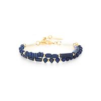 Браслет Nature Bijoux, Cobalt, двойной, с лазуритом и перламутром, NB24.2-13-43992 синий