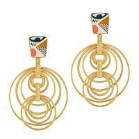 Клипсы TARATATA, Swing, с цветной смолой, TT-E23-11504-20M золотистый