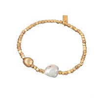Браслет Dansk Copenhagen, Audrey, стрейч, с жемчугом, DNSK26.1-7C5277 золотистый
