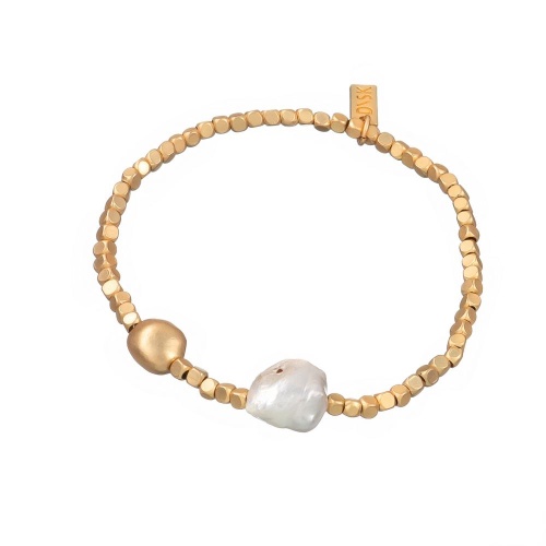Браслет Dansk Copenhagen, Audrey, стрейч, с жемчугом, DNSK26.1-7C5277 золотистый