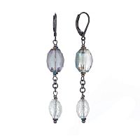 Серьги Lanzerotti, Glicine, хрусталь, гематит, кристалл, LZ-24.04-201 серый