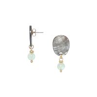 Серьги Nature Bijoux, Fluorite, с перламутром и флюоритом, NB26.1-12-90585 серый