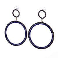Серьги Moon Paris, Lorian, с кристаллами и подвесками-кольцами, ML-23.03-049 синий