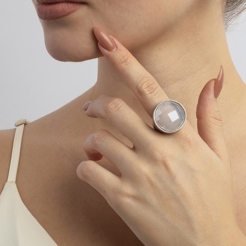 Кольцо Possebon pearl opaline 18 мм, K1155.25/18.0 BW/S фото 2