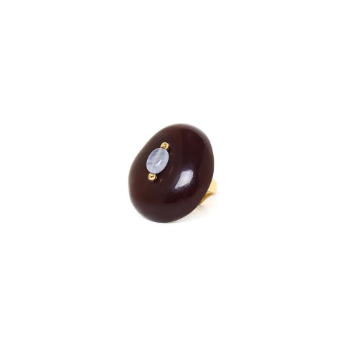 Кольцо Nature Bijoux, Bangalore, с халцедоном и орехом дерева Cagay, NB23.2-19-25035 бордовый фото 4