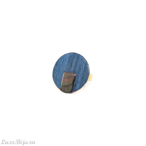 Кольцо Nature Bijoux, Cosmos, тамариндовое дерево, шпон, перламутр, NB23.2-19-25040 синий