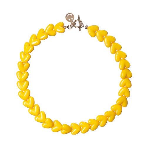 Колье Moon Paris, Valentine, с акриловыми сердцами, MVL-22.12-001 желтый