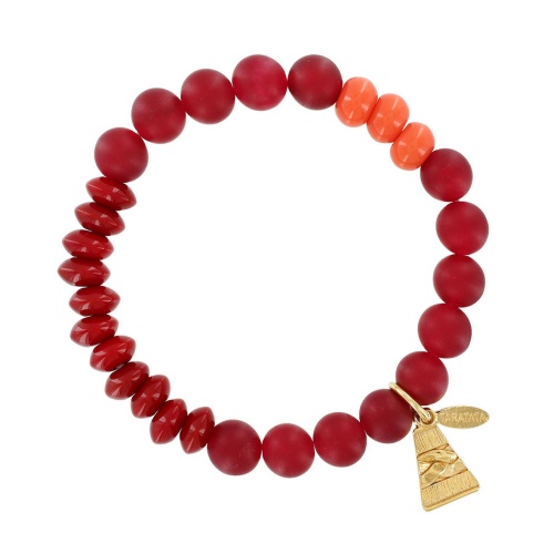 Браслет TARATATA, Glam Rock, стрейч, со стеклянными бусинами, TT-H23-08307-203 красный фото 5