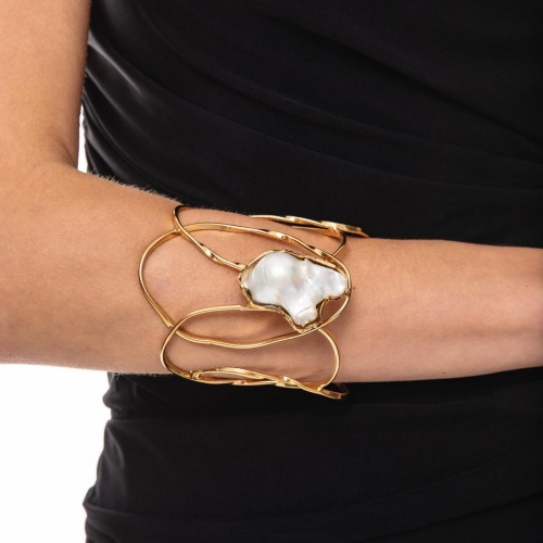 Браслет Katerina Vassou, Dream, кафф, с жемчугом, KV23-307646G золотистый фото 7