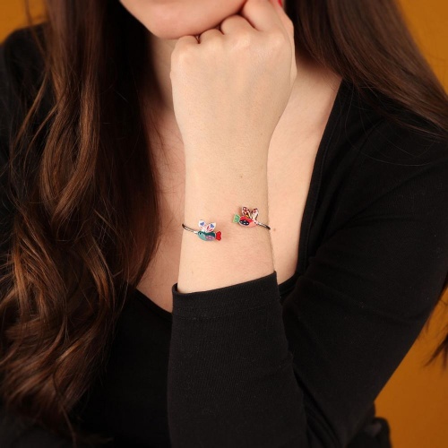 Браслет TARATATA, Dans les nuages, кафф, с цветной смолой, TT-H24-03304-10M серебристый фото 3