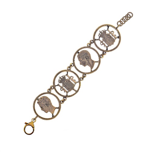 Браслет Alcozer&J, с монетами, AL2406-B5572C золотистый