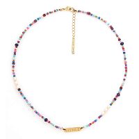 Колье Franck Herval, Joy, жемчуг, бусины, бисер, кость, нефрит, FH25.2-15-64470 голубой