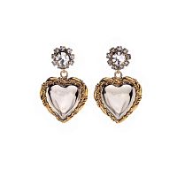 Серьги Celeste G, сердце, кристалл Swarovski, фиантиты, CS26.1-2208 серебристый