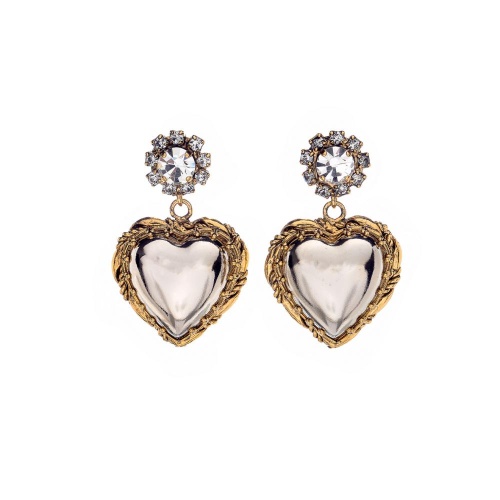Серьги Celeste G, сердце, кристалл Swarovski, фиантиты, CS26.1-2208 серебристый