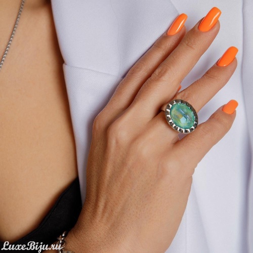 Кольцо Qudo TIVOLA UNICA Big S Silky Sage Delite 58 фото 3