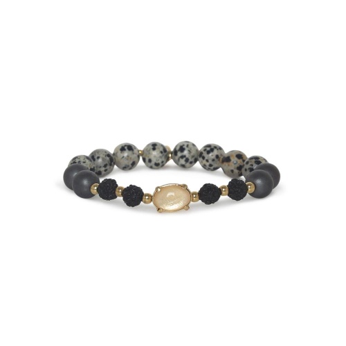 Браслет Nature Bijoux, Kinshasa, ракушка Capiz, яшма, рудракша, гематит, NB26.2-13-44734 черный