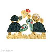 Брошь TARATATA, Carapate, цветная смола, декоративные элементы, TT-T22-01202-20M золотистый