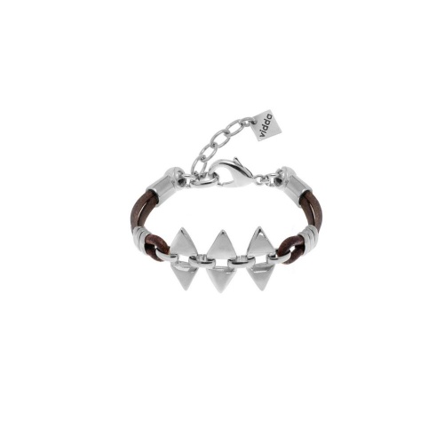 Браслет VIDDA, Dune, кожаный, металл, VD24.1-01898 серебристый