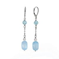 Серьги Lanzerotti, Marino, с селенитом, перламутром и кристаллом, LZ-25.06-170 голубой
