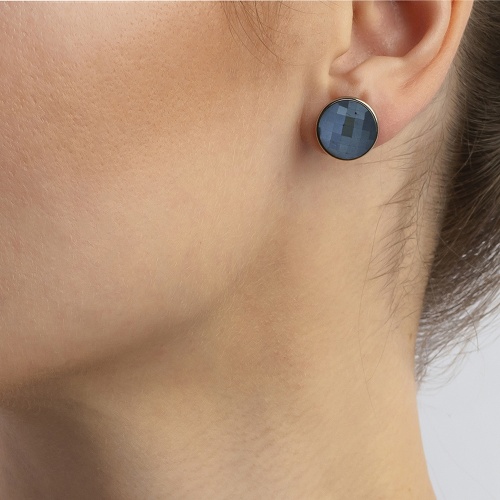 Пусеты Possebon pearl black agate, A1184.4 BW/S фото 2