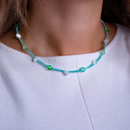 Колье Lanzerotti, Ispirazione, амазонит, перламутр, хрусталь, LZ-24.10-406 бирюзовый фото 3