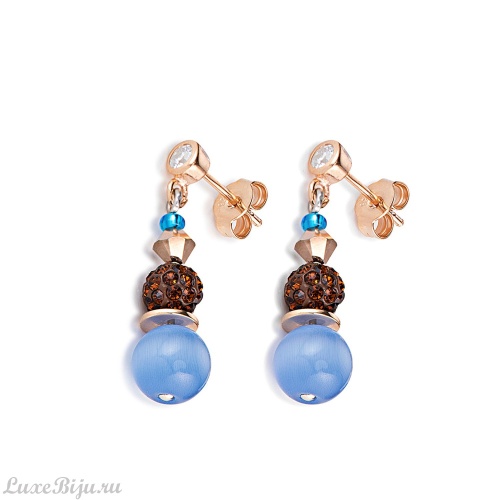 Серьги Coeur de Lion Blue-Brown 4864/21-0711