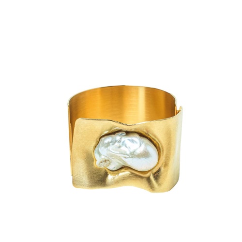 Браслет Katerina Vassou, Twinkling, кафф, с жемчугом, KV26.1-404778G золотистый