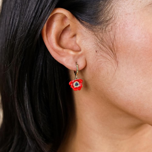 Серьги Franck Herval, Scarlet, с кристаллом Swarovski и цветной смолой, FH26.2-12-70581 красный фото 2