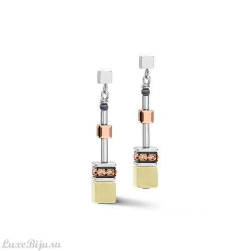 Серьги Coeur de Lion Olive-Peach 5012/21-0922