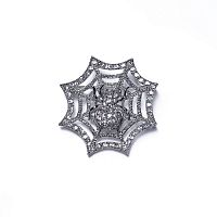 Брошь Moon Paris, Nord, паук на паутине, с кристаллами, MoS-21.10-002 серебристый