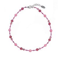 Колье Lanzerotti, Monroe, кварц, турмалин, агат, кристаллы, LZ-23.07-249 розовый