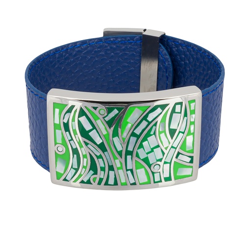 Браслет Fiore Luna на кожаном синем ремешке, CB00230-11 G/S фото 3