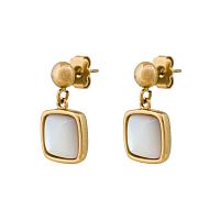 Серьги Fiore Luna Куб SHELL WHITE, AE02914-2 BW/G