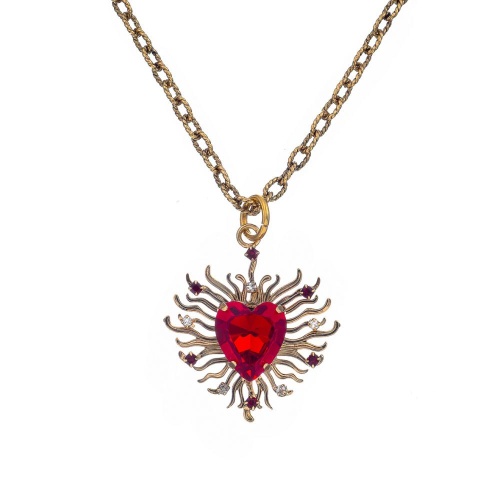 Колье Celeste G, с кристаллом Swarovski и фианитами, CS26.1-1994 красный фото 2