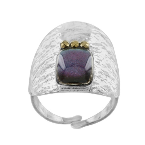 Кольцо TARATATA, Celeste, разъемное,смола, пудра,стеклянные бусины, TT-W23-09422-104 зеленый фото 3