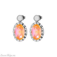 Серьги Qudo TIVOLA UNICA big (S/P) Crystal orange ignite 2,65cm, 332213