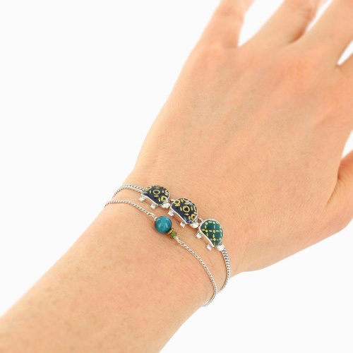 Браслет TARATATA, Galapagos, золотая краска, бусина тигрового глаза, TT-E25-10315-104 синий фото 3