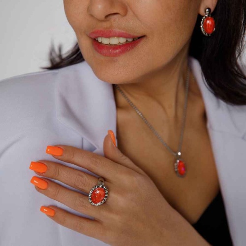 Кольцо Qudo TIVOLA UNICA big (S/P) Crystal orange ignite 56, 688421 фото 2