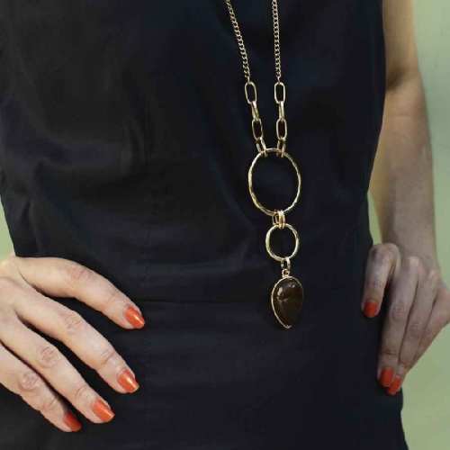 Колье Fiore Luna COFFE AGATE, LN3171-3 BR/G фото 2