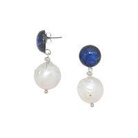 Серьги Nature Bijoux, Pacifique, с жемчугом и лазуритом, NB26.1-12-90655 синий