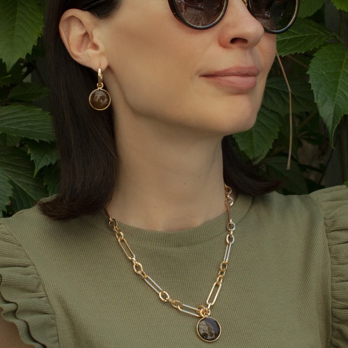 Серьги Fiore Luna COFFE AGATE, LE1117 BR/G фото 4