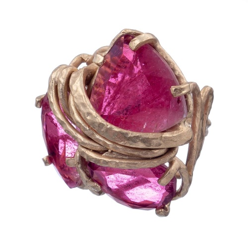 Кольцо Estrosia, разъемное, с кристаллами, ES-ANM44 лиловый