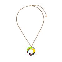 Колье Polina Firenze, тукан с кристаллом и эмалью, PF25.2-PE4317 золотистый