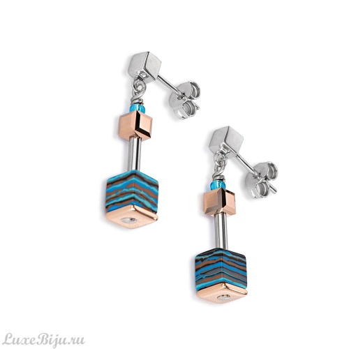 Серьги Coeur de Lion Turquoise-Brown 4881/21-0611
